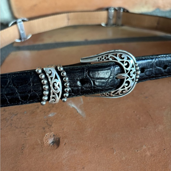Brighton vintage black leather belt with silver hardware: ML 32: Western Chic - Picture 3 of 5